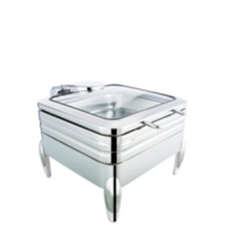 Stainless Steel Buffet Furnace Electric Heating Visual Flip Hotel Tableware Buffet Insulation Furnace