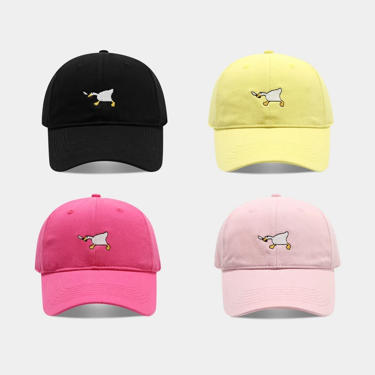 2026 Spring & Summer Fresh Cute Soft-Top Baseball Cap for Women Cute Embroidery  Goose Unisex Casual Hat