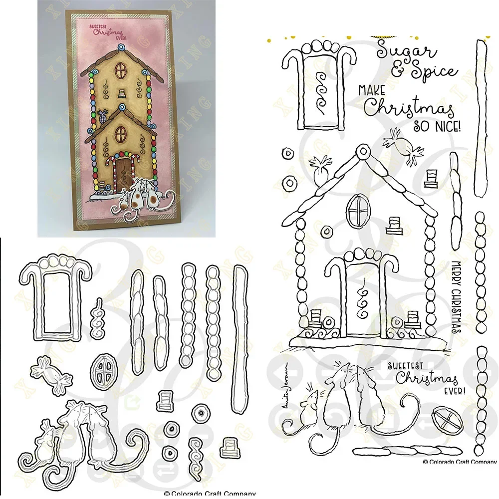 

Metal Cutting Dies Gingerbread House Slimline Scrapbook Diary Decoration Stencil Embossing Template DIY Greeting Card Handmade