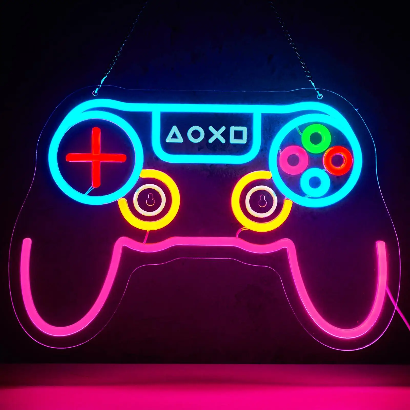 

Геймпад Неоновая вывеска Джойстик Неоновая вывеска для декора стен USB с регулируемой яркостью Светодиодные неоновые огни для геймпада Мужская пещера Праздничные подарки на день рождения