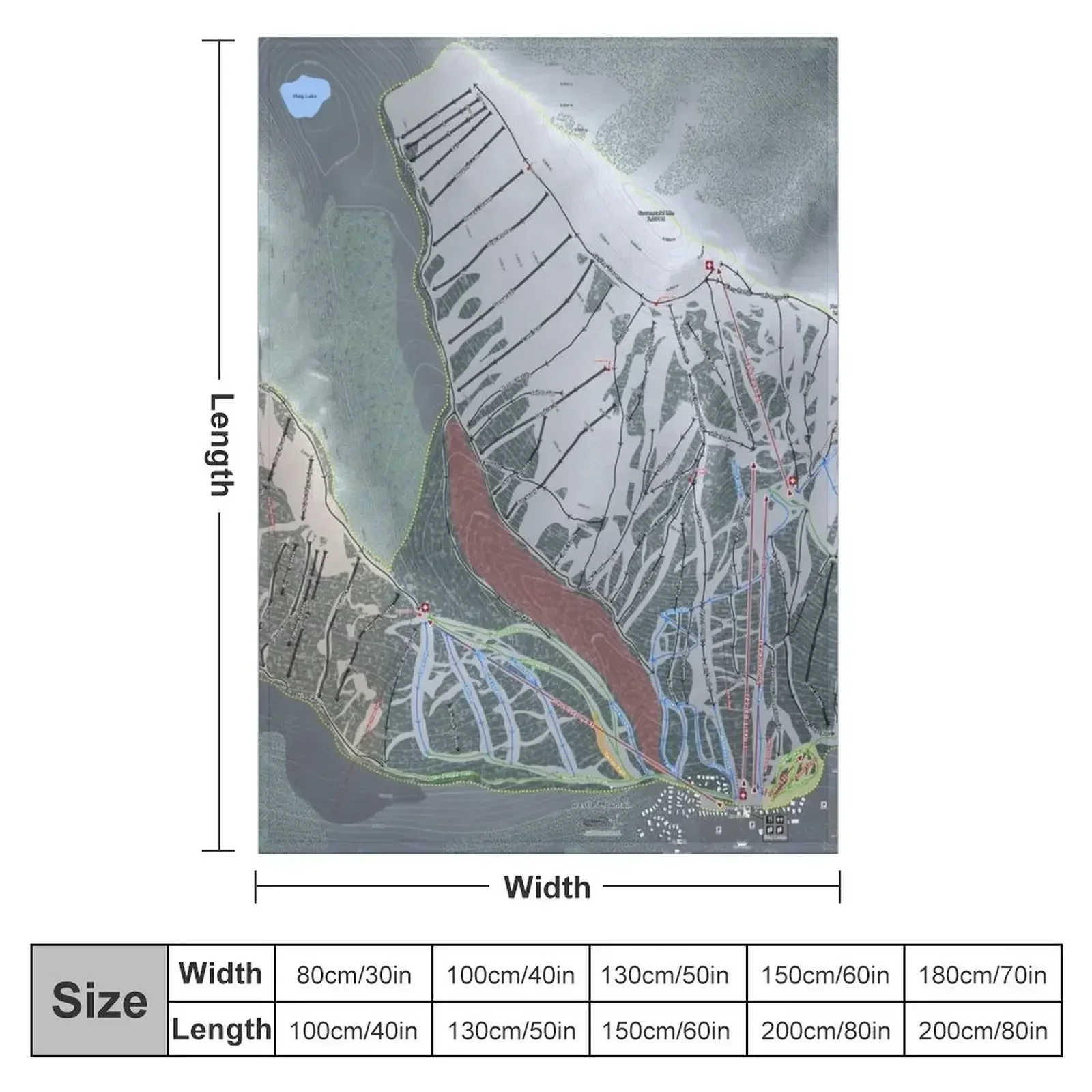 Castle Mountain Resort Trail Map Throw Blanket Kid'S cosplay anime halloween Luxury Brand manga Picnic Blankets