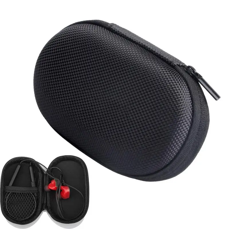 Mini Portable Oxford Compressive Headset Package PU Zipper Storage Box Earbuds Earphones Bag Headphones Accessories