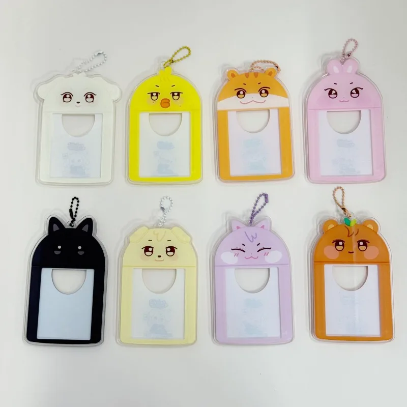

Ateez Cute Cartoon Double-sided Acrylic Card Holder Transparent Card Sleeve & Protective Film for Photocard and ID Cards