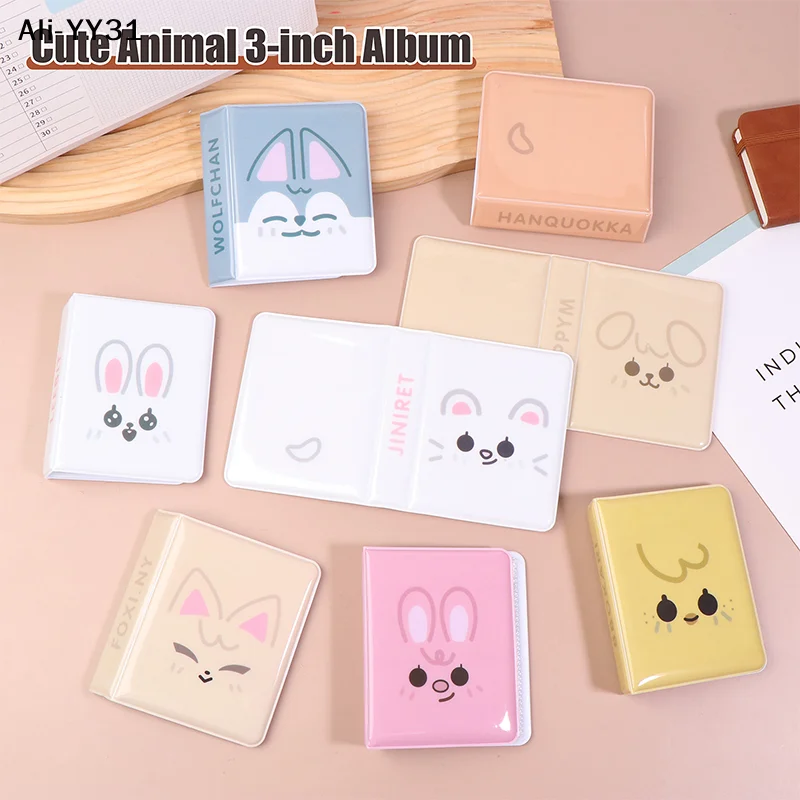 【WG】Cartoon-Tier 3-Zoll-Fotoalbum Postkarten-Aufbewahrungsalbum Idol-Bilder-Sammelalbum Kpop-Kartenordner Visitenkartenbuch