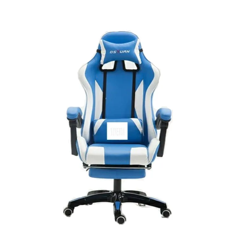Adjustable Office Chair With Footrest Ergonomic High-Back Faux Leather Racing Style Reclining Computer Gaming Executive Recliner