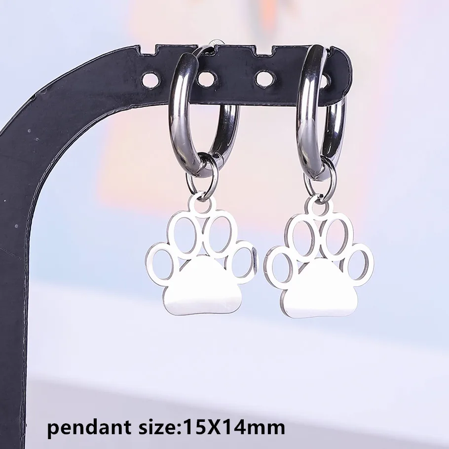 Stahlfarbener Engel-Stern-Kreuz-Schwert-Charm-Ohrring, kein Anlaufen, Ohrpiercing, Edelstahl-Ohrringe für Damen und Herren, Schmuck, Kolczyki – Detail 1