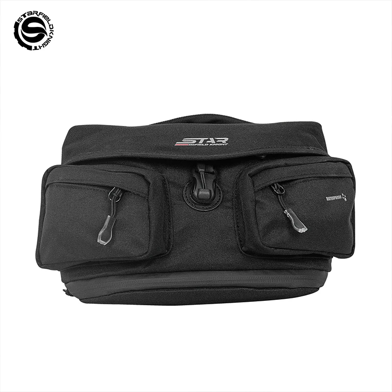 

SFK Black Motorcycle Bag Newest Multifunctional Waist Bag Chest Pack Outdoor Riding Gears Package With Waterproof Rain Cover