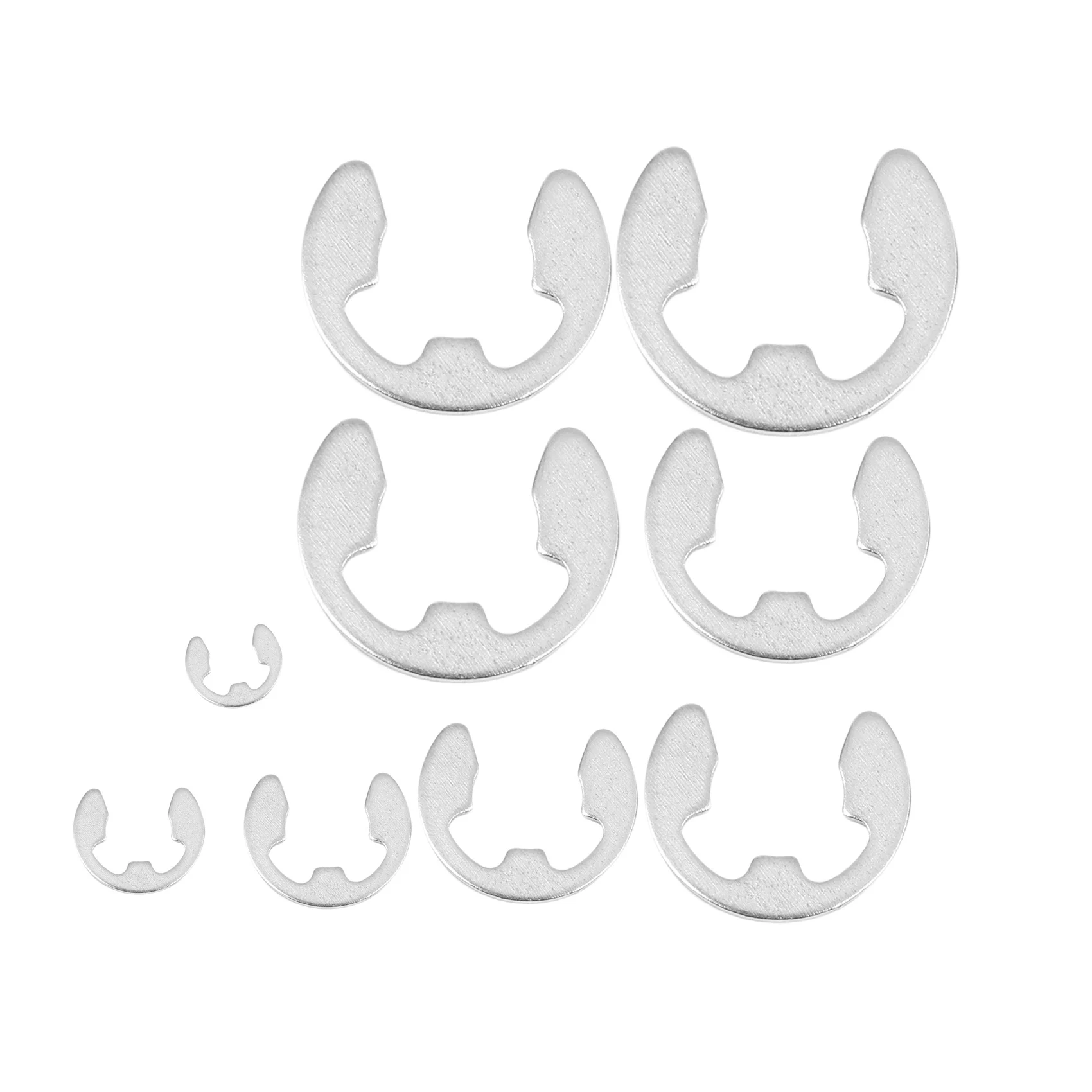 A04G-240PCS 304 Stainless Steel E Clip Washer Assortment Kits Circlip Retaining Ring For Shaft Fastener M1.5-M10