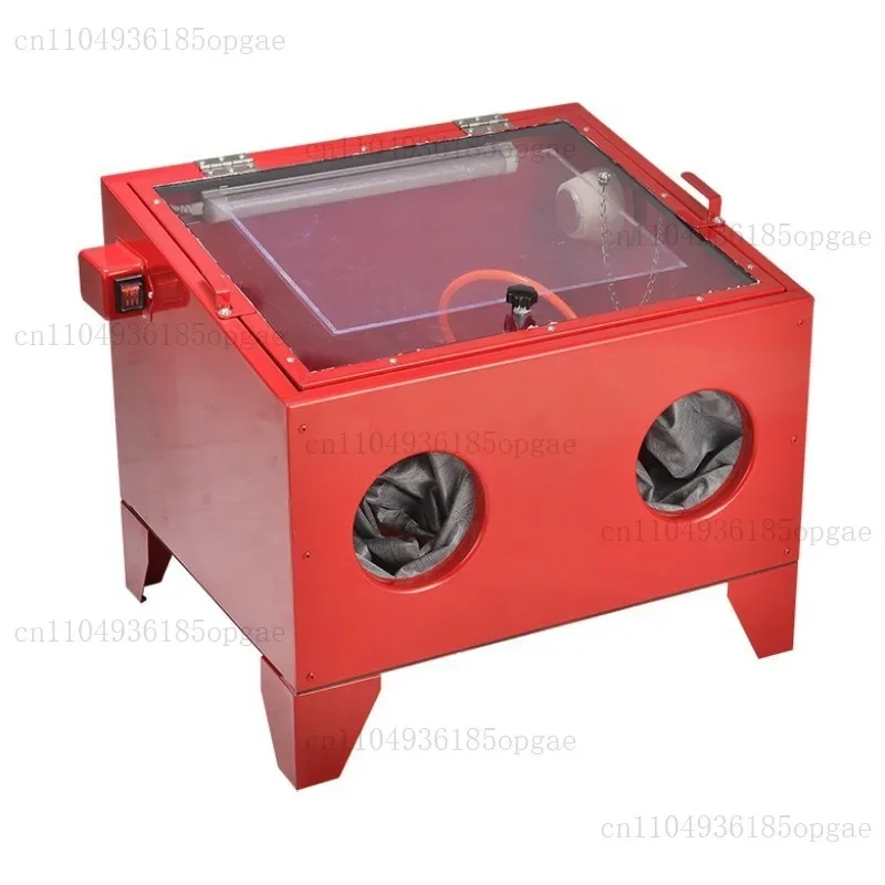 SBC90 Manual Dry Sandblasting Cabinet, Small Sand Blaster 12V for Rust Removal & Surface Polishing