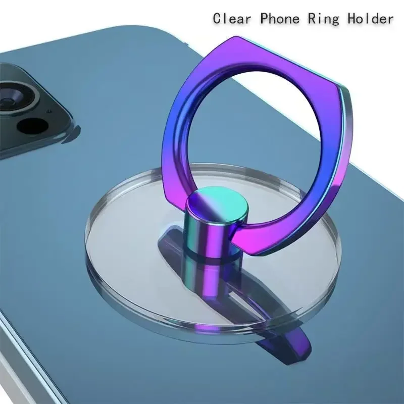 1/4PC Cell Phone Ring Holder Transparent Finger Grip Loop 360 Degree Rotation Kickstand Stand Compatible All Types Smartphone image 5