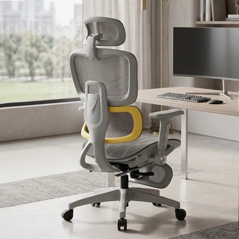 Cadeira de escritório ergonómica, confortável para longos períodos sentado, cadeira para computador de uso doméstico, ideal para trabalhar e descansar