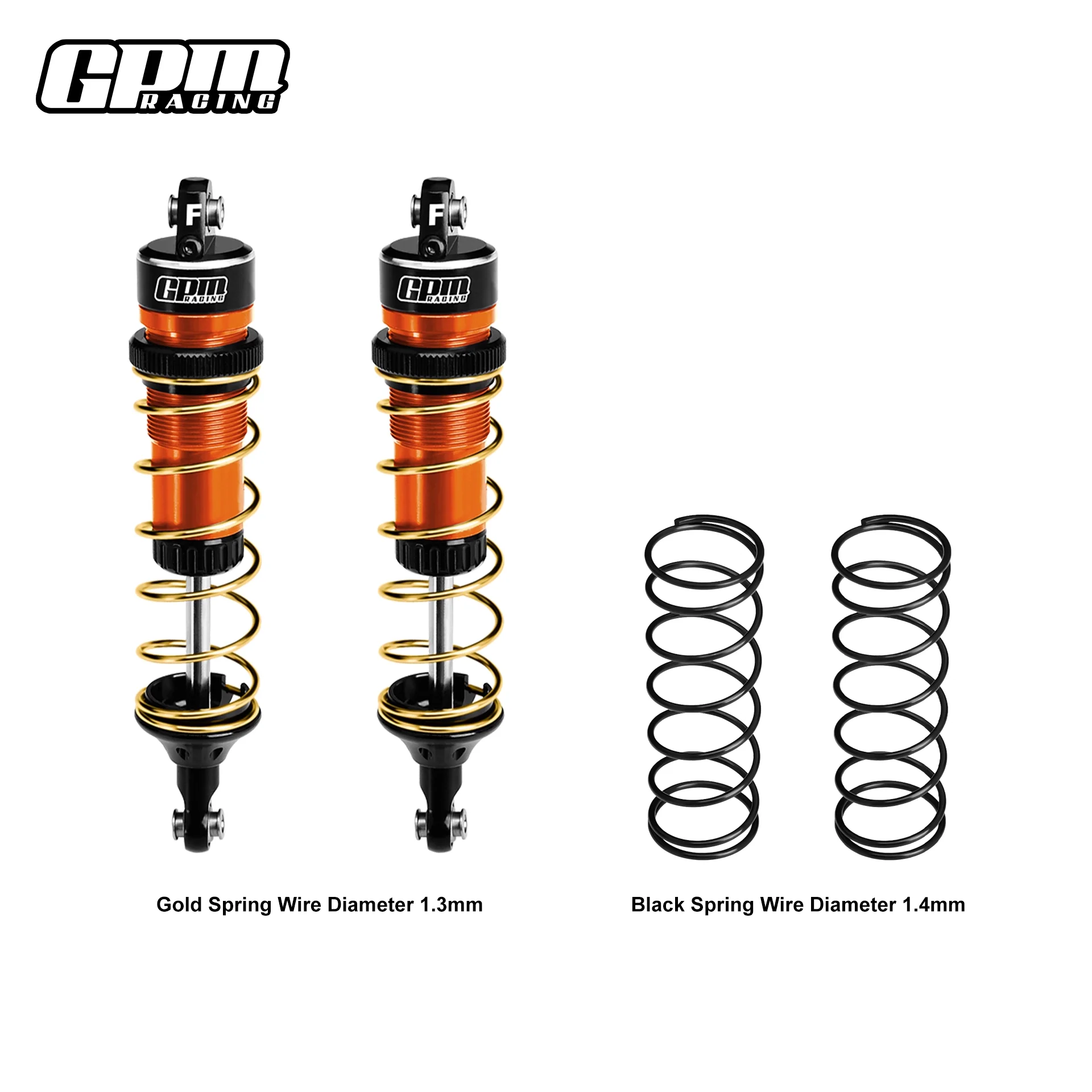 GPM HD سبيكة امتصاص الصدمات الربيع المثبط الأمامي أو الخلفي 104 مم # 7462 تراكساس 1/8 جاتو روستلر سلاش 4X4 #5