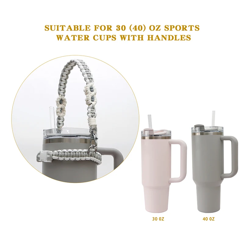 Bohemian Weave Water Bottle Strap Fit Most 30-40oz Bottle Water Bottle Sling Water Bottle Holder For Stanley Cup Accessories