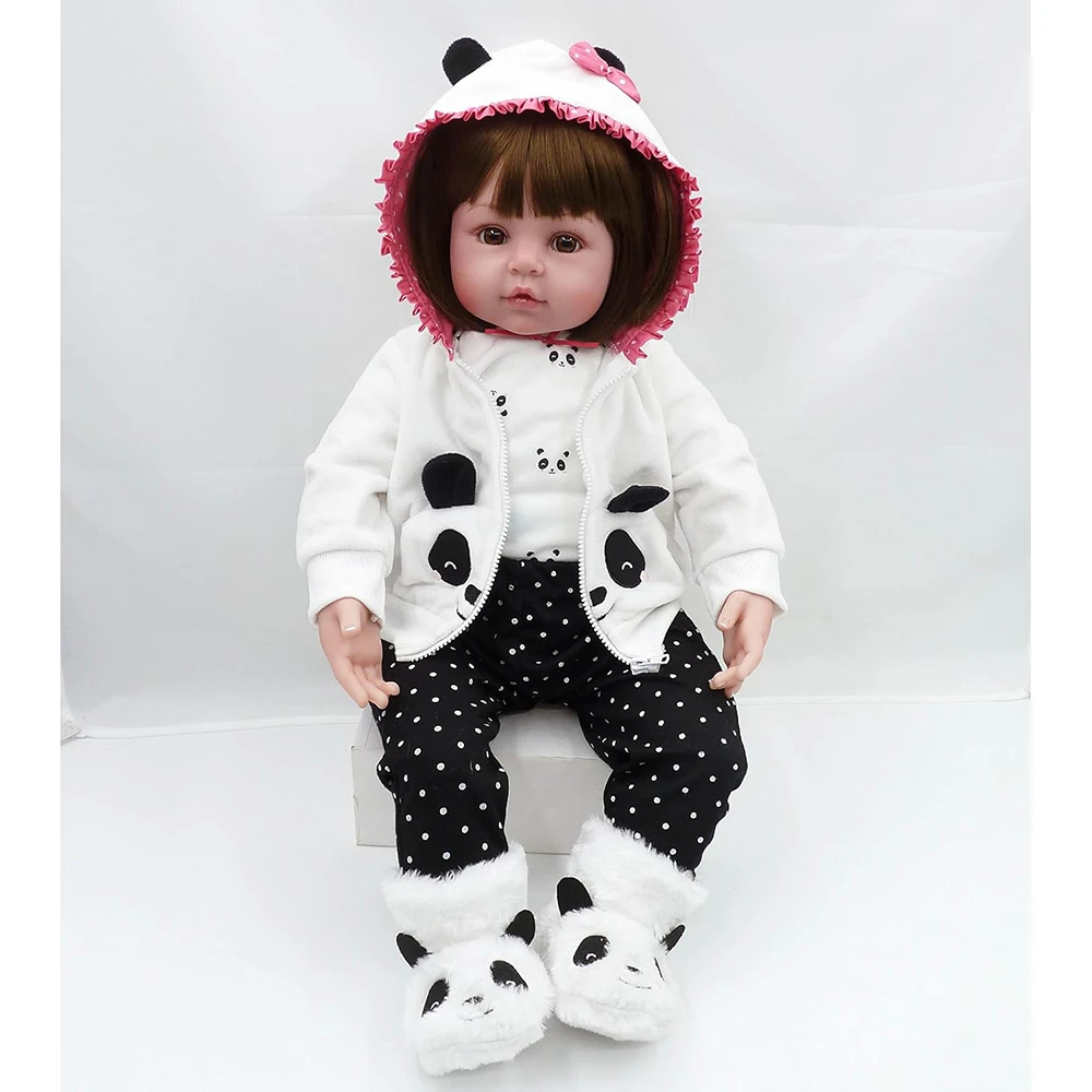 Bambole rinate Vestiti per bambini Abiti panda per bambola rinata da 20- 22 pollici Vestiti panda Ragazza Abbigliamento per bambini Set per bambini