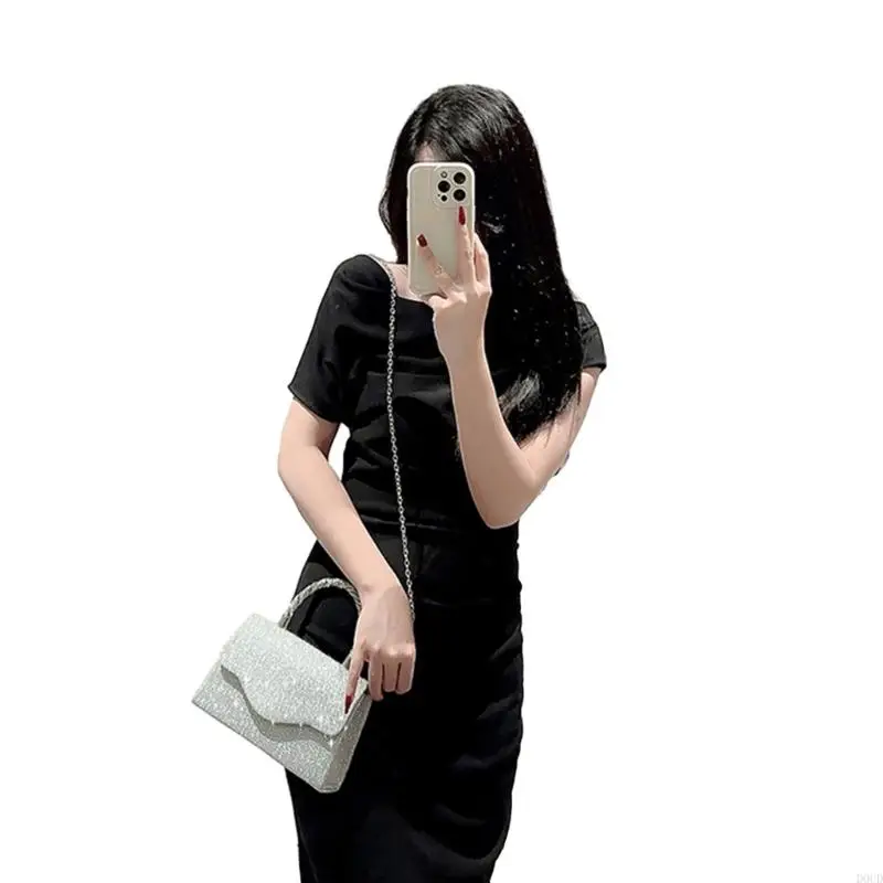 D0UD Square Purse Sophisticated Evening Bag Trendy Square shaped Bag Handbag Add to Your Look at Social Gatherings Gift