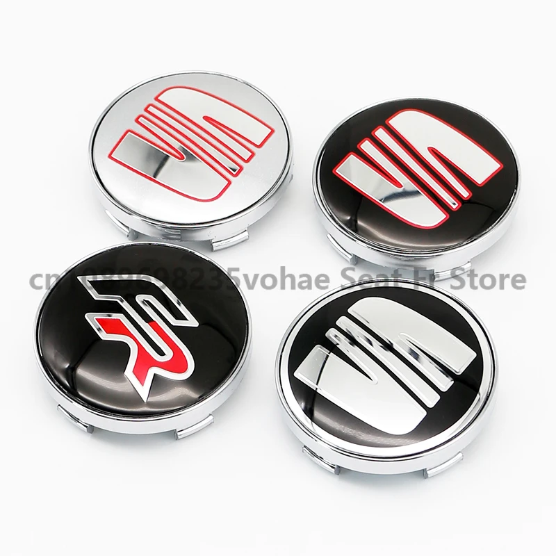 56mm Car Badge Wheel Center Cover Stickers Hub Caps Decal for Seat Cupra Ateca Leon Mk1 Mk2 Mk3 5f 1p Ibiza 6f FR Cordoba Toledo