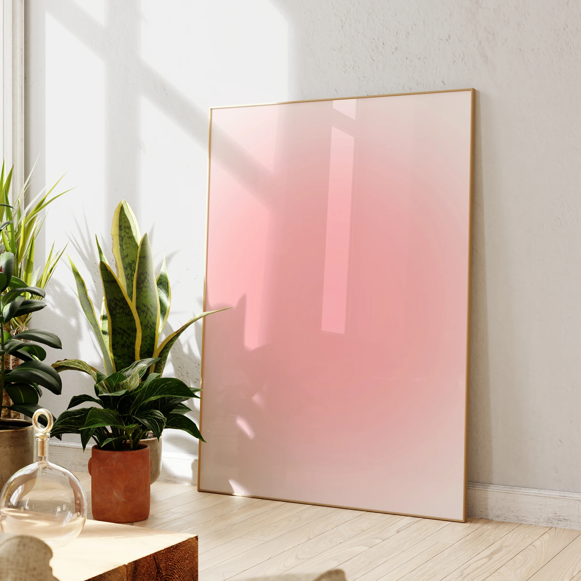 Modern Pink Glow Aura Abstract Pink Blur Wall Art Prints Canvas Painting Poster Picture For Living Room Home Decor image 3