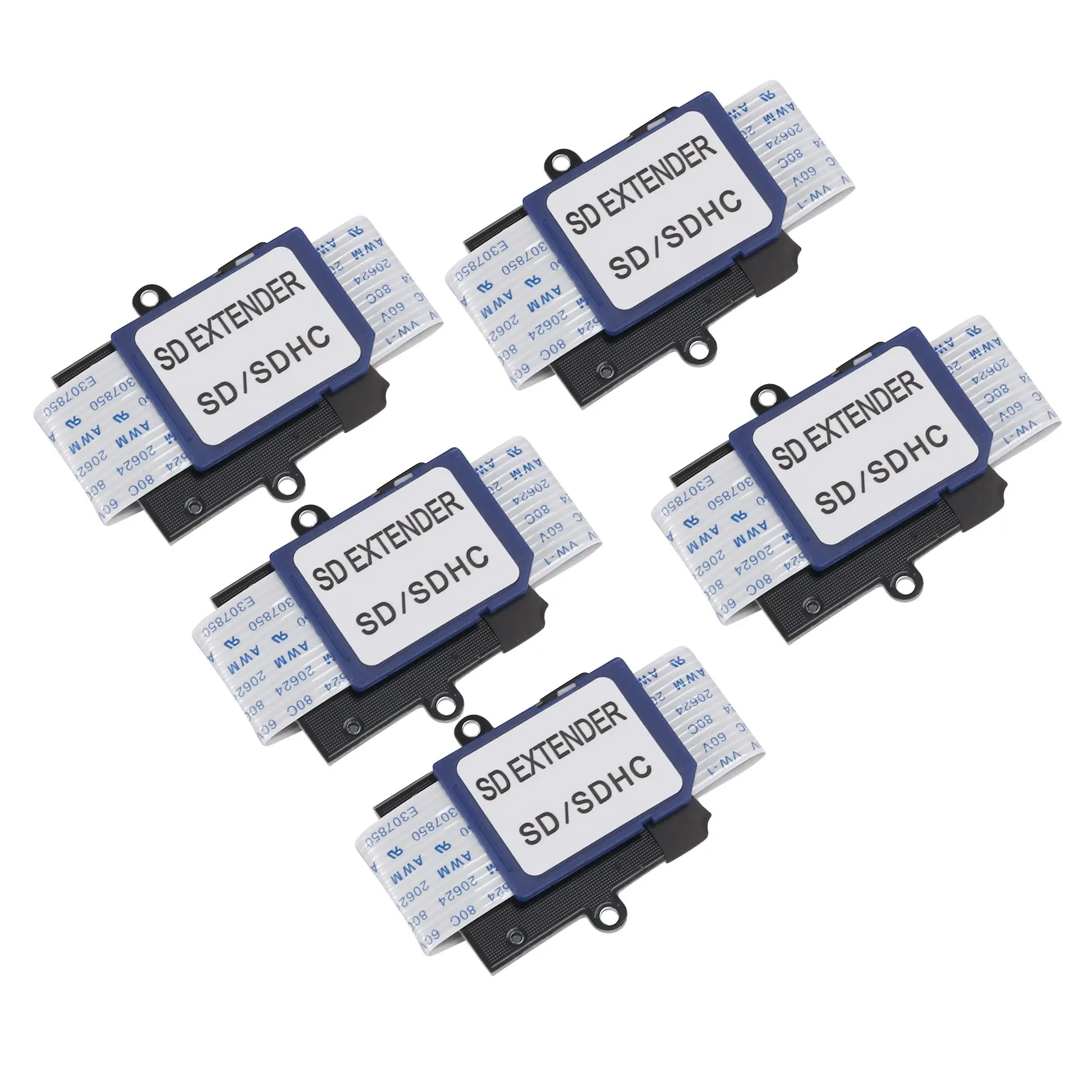 5PCS SD to SD Card Extension Cable Card Read Adapter Flexible Extender Micro-SD Extender Cord Linker Cable 10cm