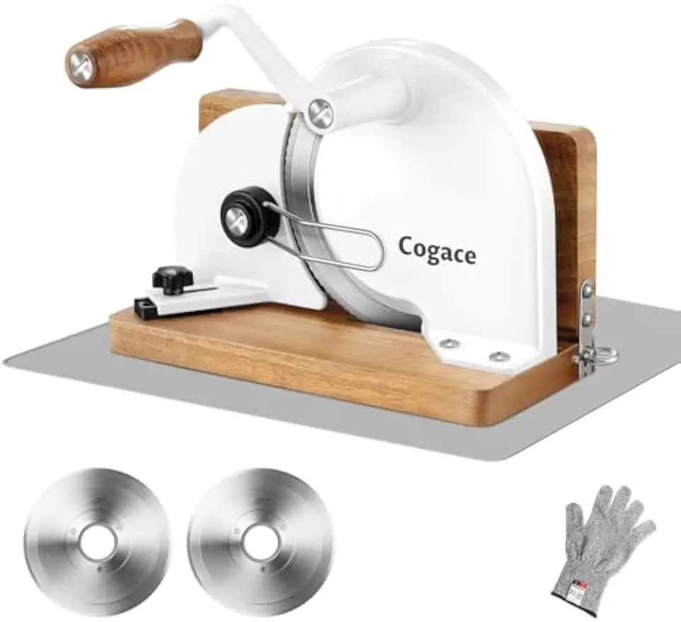 Foldable Manual Bread Slicer German RSG Blades Homemade Sourdough Precise Even Slices Scale Markings Metal Guide Smooth Hand Cra