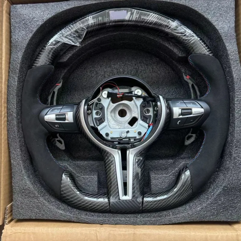 Customizable LED Steering Wheel Modification For BMW F30 F10 F31 F20 F25 F22 F36 F33 F32 Carbon Fiber Leather Material