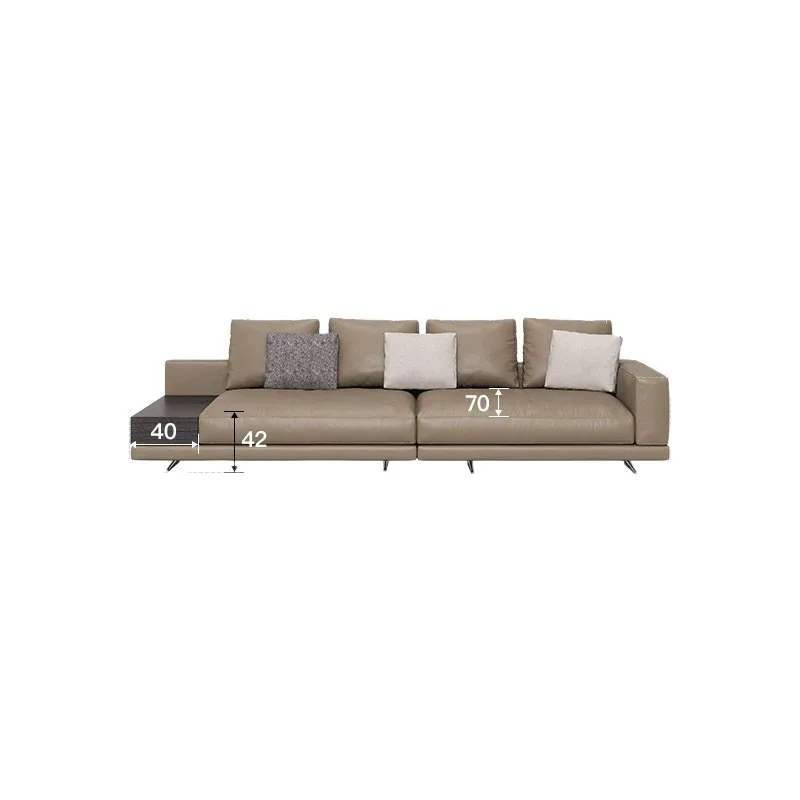

Leather sofa modern minimalist designer creative multi-functional villa flat floor straight row