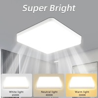 Tricolor Square Ceiling Light Led Panel Chandelier for LIving Room Kitchen Bedroom Lamp Decor Dimming 220V Lustre Ceiling Lamp