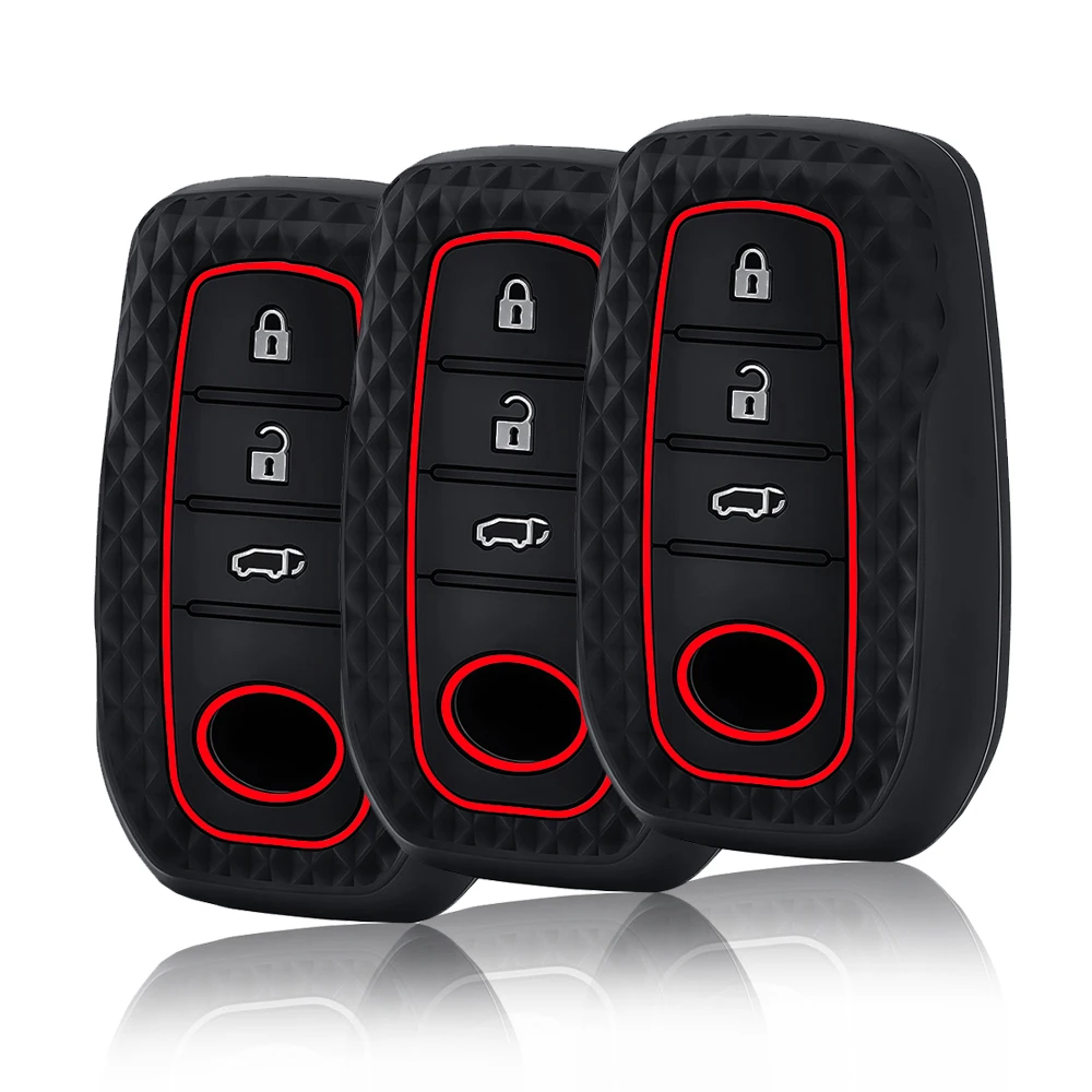 Funda de silicona para llave de coche, 3 botones, para Toyota Corolla Hatchback Cross Yaris Cross Prius Hilux Land Cruiser LC200 LC250 LC300