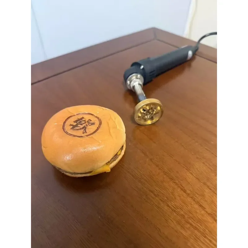 Bakery Cake Branding Iron Electric Soldering Iron with Custom Copper Stamp for Bread Bun Logo Marking