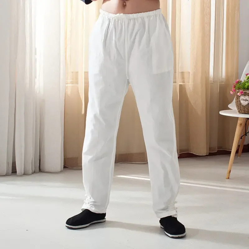 Cotten Tai Chi Pants Wu Shu Pants Martial Art Kung Fu Wing Chun Pants Black Blue Color M-XXXXL