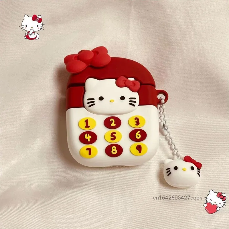 Hello Kitty Korean Style Cute Cartoon Bow Bluetooth Headphone Case For AirPods 1 2 Pro 3 Generation Kawaii Design Earphone Case