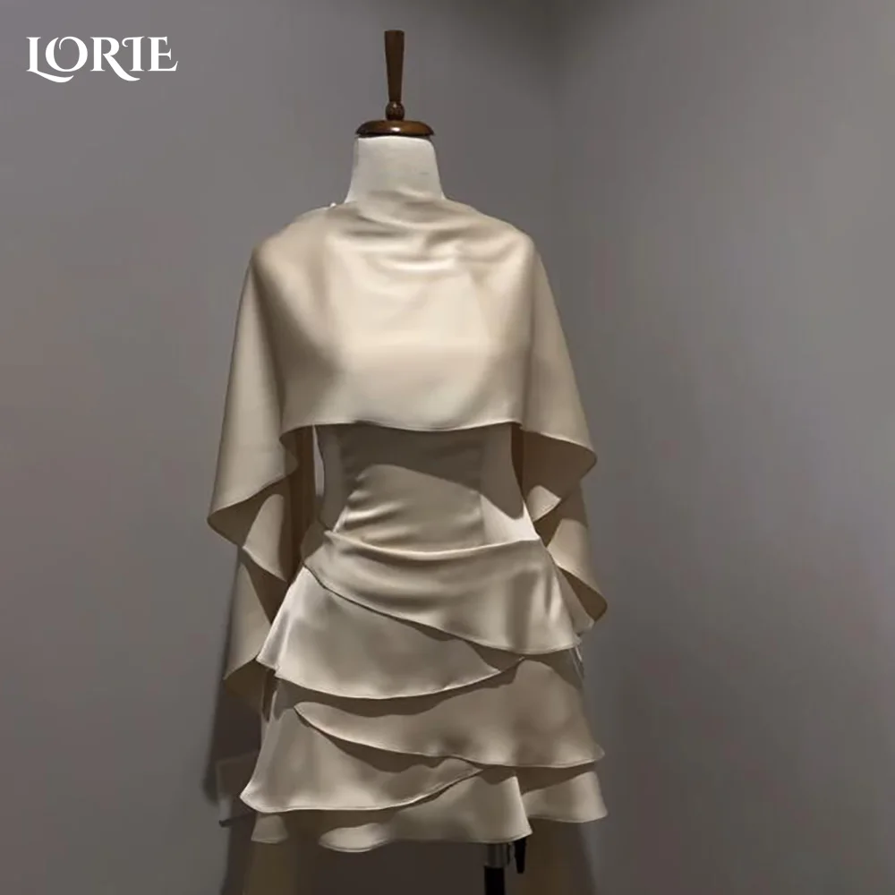 

LORIE Sexy Mini Homecoming Dresses Deep V Nexk Sleeveless Pleats A-Line Satin Bobycon Short Prom Gown Party Gown Customized 2026