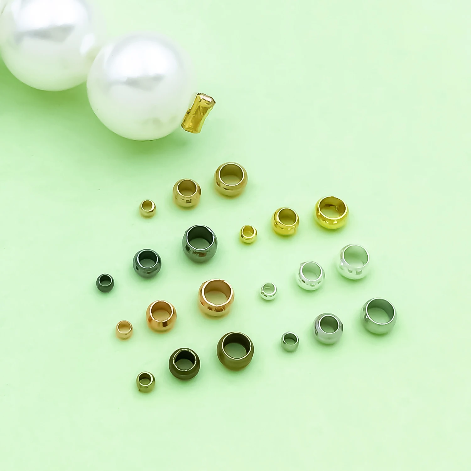 10g Copper 1.5-3mm Mixed Color Rotundity Spacer Beads Loose Positioning Beads For DIY Bracelet Necklace Jewelry Making Findings