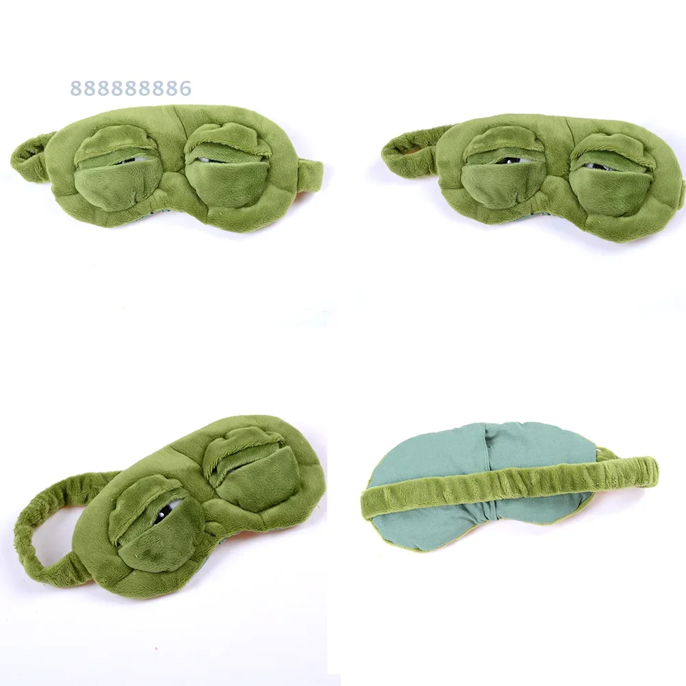 

3D Sad Frog Sleep Mask for Men and Women, Natural Sleeping Eyeshade Cover, Eye Patch, Soft, Portable, Blindfold, Travel