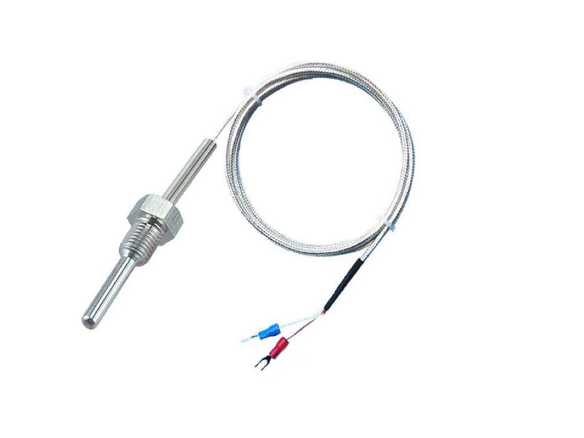 Máquina de moldeo por inyección pt100 blindada de rosca de tornillo de resorte de compresión de termopar tipo K, sonda de resistencia térmica de platino