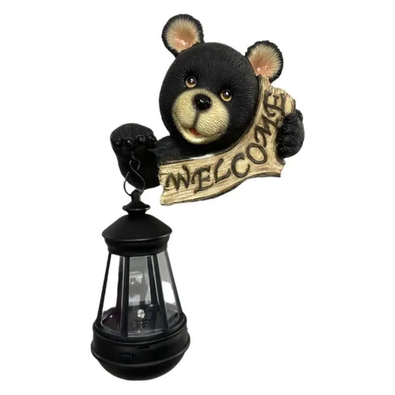 PZHI Solar Garden Statue Light, Realistic for Bear Design, Garden Sculpture for Yard Balcony Lawn, Housewarming Gift for Garden