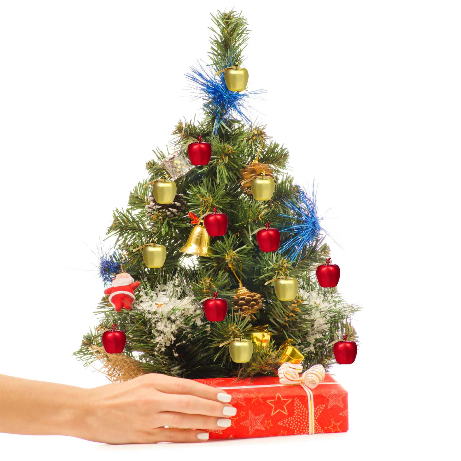 

24Pcs Mini Simulation Apple Hanging Ornaments Plastic Eco-Friendly Christmas Decoration Party Hotel Bar Christmas Tree