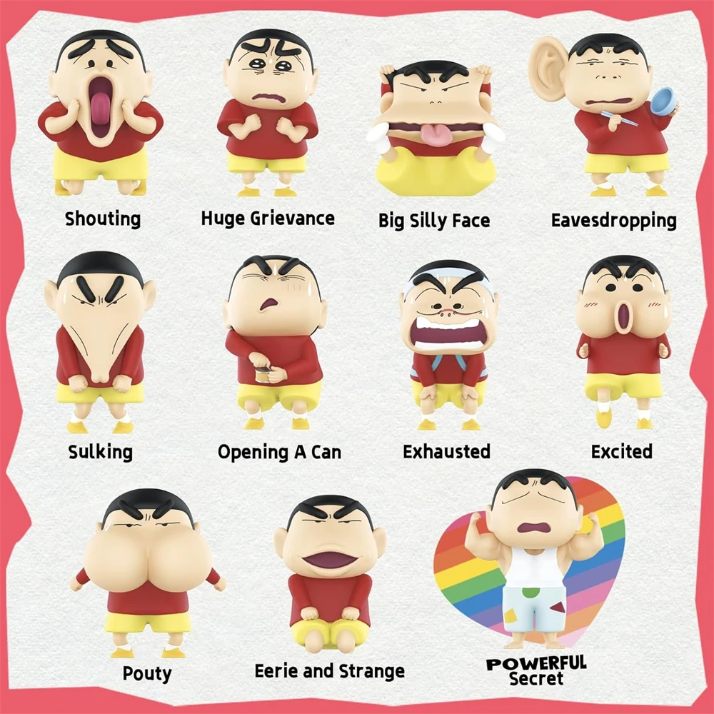 52 SPEELGOED Crayon Shinchan Komische Shinchan Blind Box 1PC Action Figure Collectible Toy Kawaii Creatieve Gift Room Decor Desktop