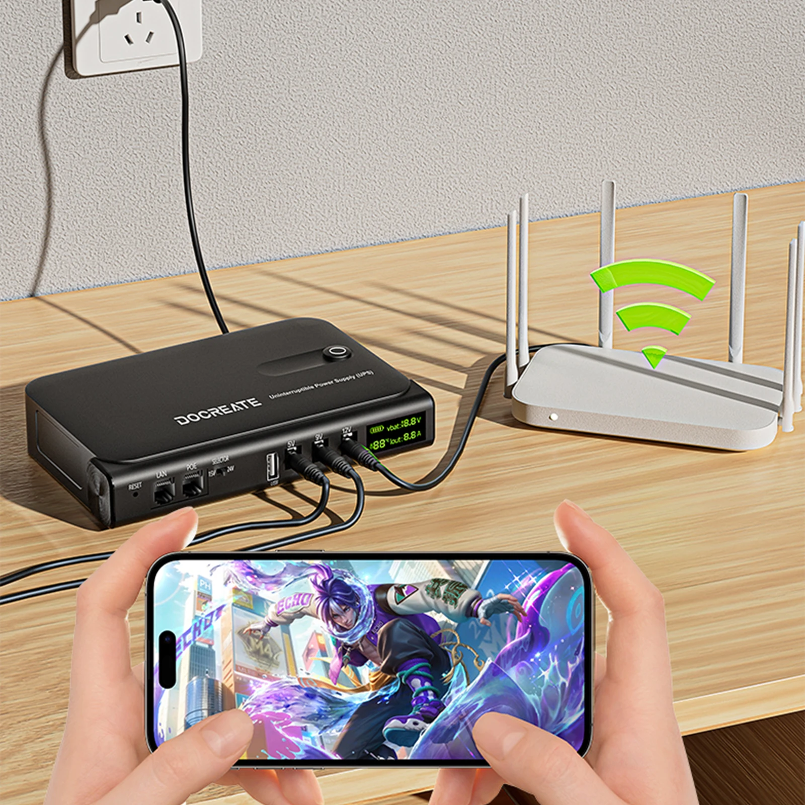UPS Uninterruptible Power Without Battery UPS Backup Battery Power Supply Supports 5V/9V/12V for Router/Modem/ Camera - view 3
