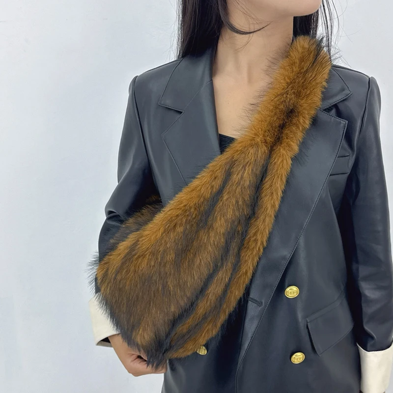 حقائب هوبوس من الفرو الصناعي على الموضة الكورية للنساء، حقائب يد ومحافظ فاخرة بتصميم جديد لعام 2025، مصنوعة من فرو أرنب ريكس الصناعي، بنمط متدرج الألوان، حقيبة كتف ناعمة تحت الإبط جودة عالية ًالشحن مجانا وصول الشحن الس