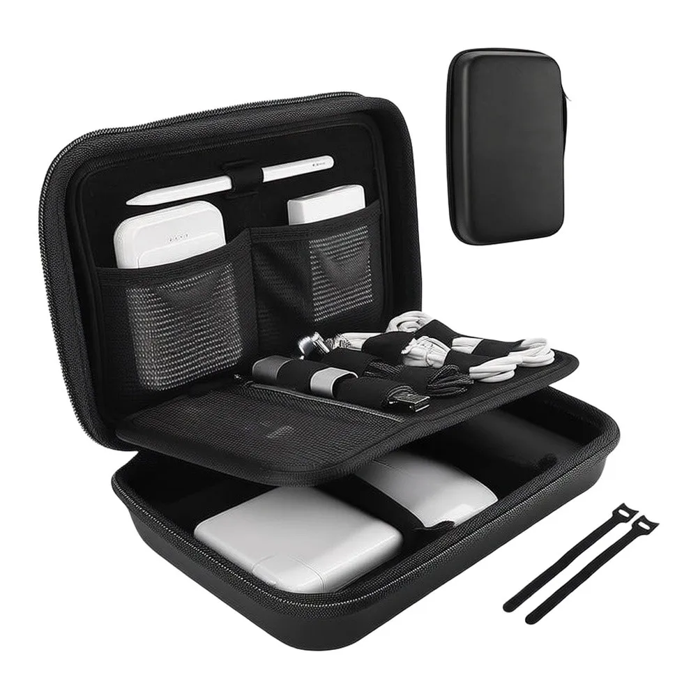 EVA Portable Cable Bag for Travelers Designed to Store Phone Chargers Data Cables and Electronic Accessories Neatly