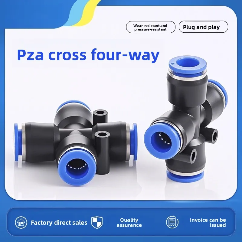 

Pneumatic Quick Connect Cross Fitting PZA8 6 4 10 12mm Multi Tube Air Distributor