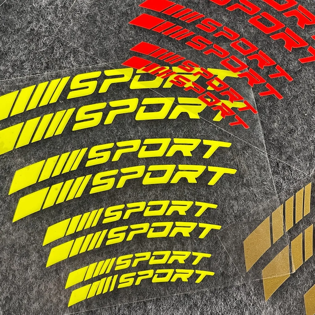 Sport Curve Waterproof Decals High-Temperature Resistant Brake Caliper Car Stickers Reflective Vinyl Wheel Rim Decoration Decals