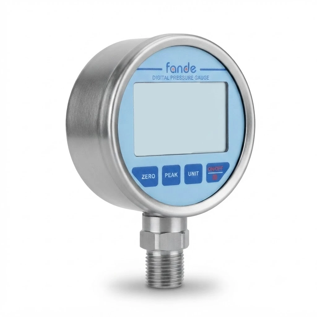 Oxygen Nitrogen Pressure Gauge Accuracy 0.5%FS 4-digits Special Ceramics Diaphragm Stainless Steel Manometer