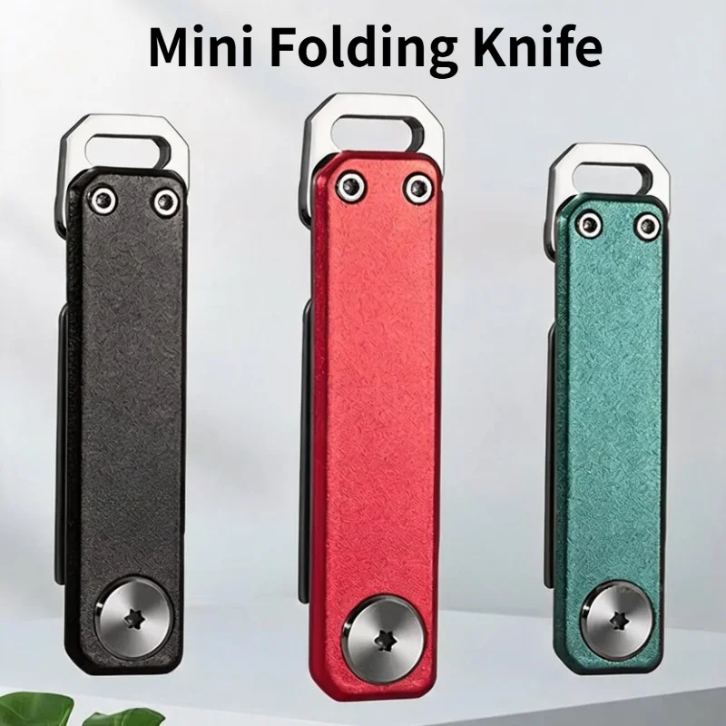 Mini Folding Knife Multi Function Portable Bottle Opener Key Chain Express Unpacking Sharp Folding Knife Sawtooth EDC Hand Tools