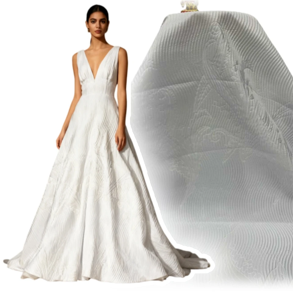 

African 5Yards Damask Lace 2025 High Quality French Brocade Lace Fabric Nigerian Jacquard for Women Party Material Dress SZ1810