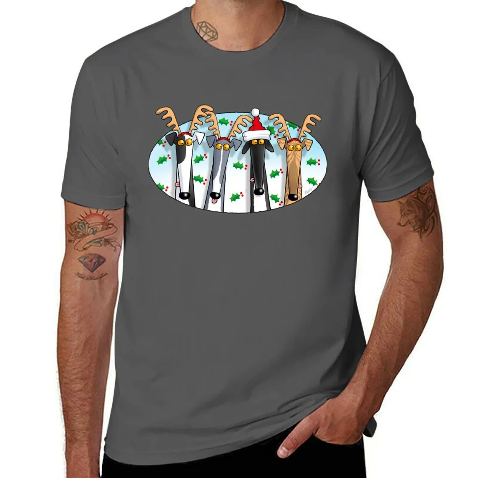 Greyhound Antlers (assorted) T-Shirt t shirt for man 100 percent cotton man t shirt summer T-Shirt