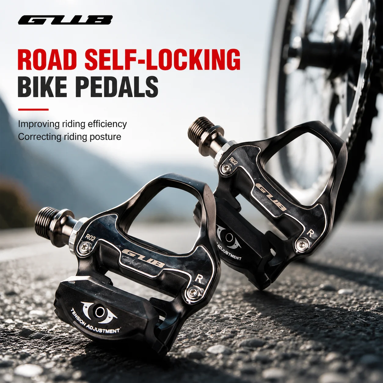 GUB Road Bike Clipless Pedals Bicycle Cycling Pedal Bearing Self Locking Pedal with Cleats MTB Bike Accessories