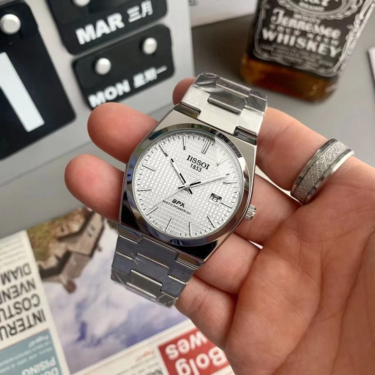 Fashionable Men's Quartz Watch, Elegant Stainless Steel Wristwatch with Round Dial, Luminous Date Display, Waterproof Casual Business Watch, Suitable for Men's Gifts