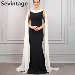 Customized Black Arabic Celebrity Dresses Cape Sleeve Floor Length Dubai Red Carpet Evening Dress Prom Gowns Beaded Party Gown