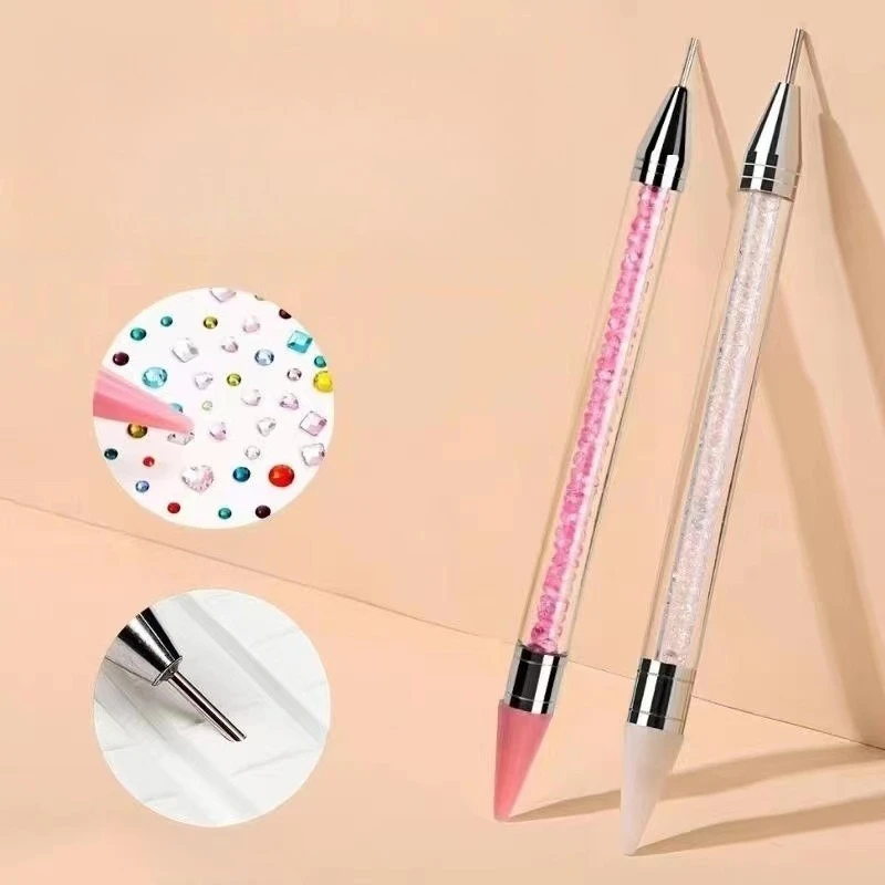 

Nail Dotting Wax Pen Double Ended Rhinestone Pick Up Stick Practical Handmade Tool For DIY Manicure Art Pattern